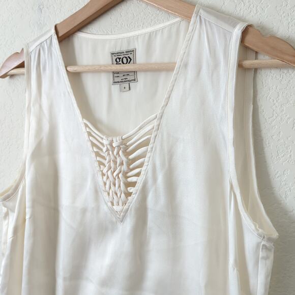 GoSilk Go Women's Washable Silk Tank Top Cream Soft White Size Small Excellent S - Picture 4 of 7